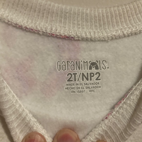 Garanimals Kids Sweatshirt with Unicorns and Butterflies - Pink & White - Picture 2 of 4